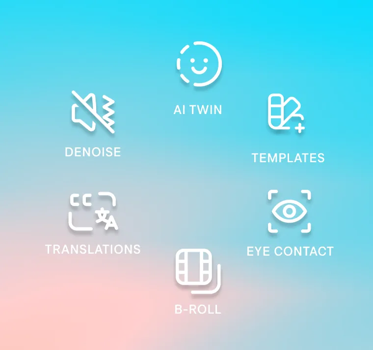 A sample of AI editing tools and translation options in Captions
